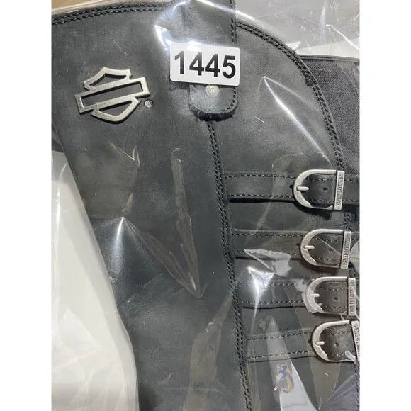 Harley Davidson Leather Boots Womens 8 M Black Josi 15” Knee High Biker Riding