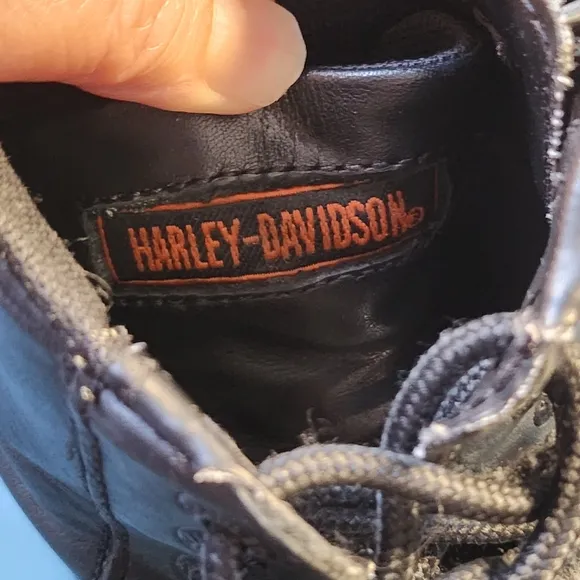 Harley-Davidson Men's Black Leather Zip Cycle Riding Boots Size 8.5
