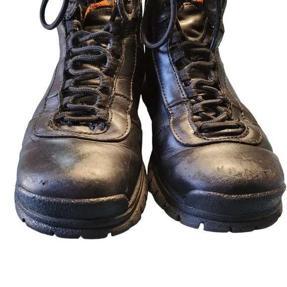 Harley-Davidson Men's Black Leather Zip Cycle Riding Boots Size 8.5