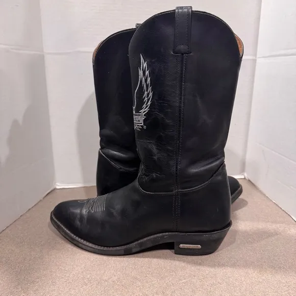 Harley Davidson Men’s Black Western Leather Riding Cowboy Boots Size 13M