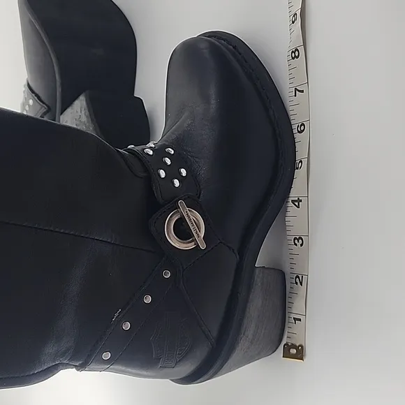 Harley Davidson Riding Boots Studded Black Leather Motorcycle Womens 5.5M