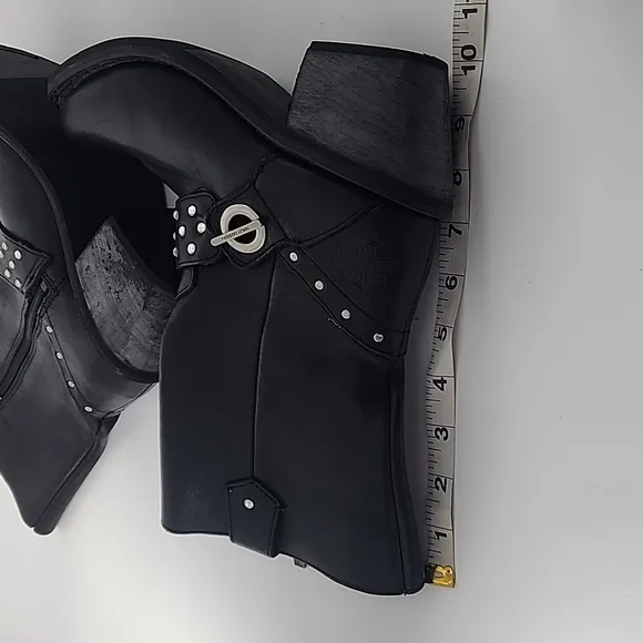 Harley Davidson Riding Boots Studded Black Leather Motorcycle Womens 5.5M