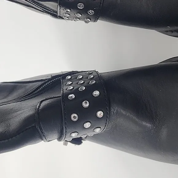 Harley Davidson Riding Boots Studded Black Leather Motorcycle Womens 5.5M