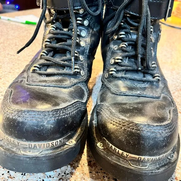 Harley-Davidson Stealth Riding Motorcycle Black Leather Boots