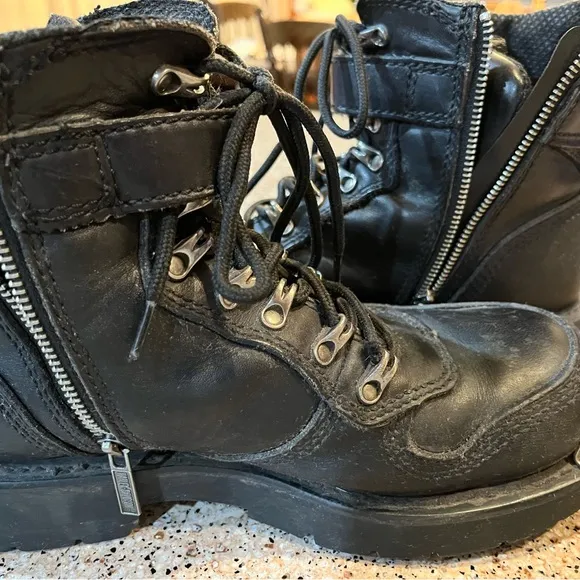Harley-Davidson Stealth Riding Motorcycle Black Leather Boots