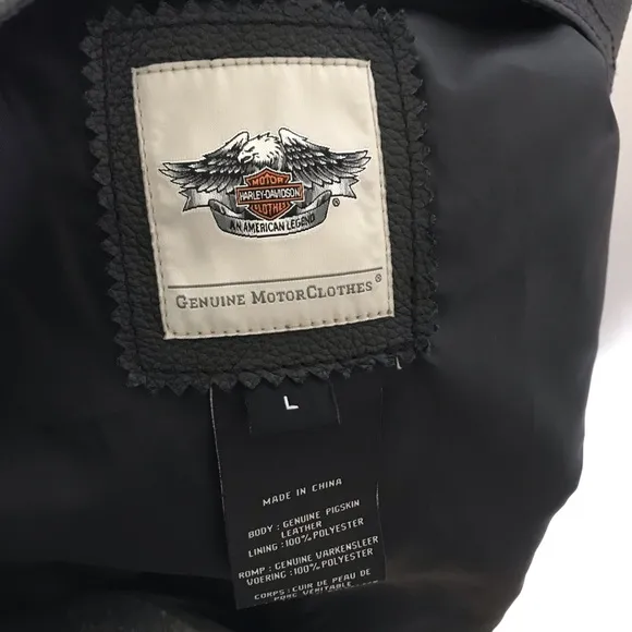 HARLEY-DAVIDSON Womens Genuine Leather Motorcycle Vest Classic Biker Style | L