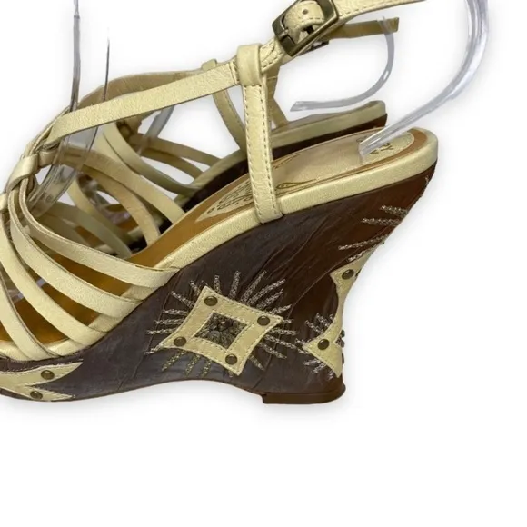 Hilary Radley - Dakota Embroidered Strappy Wedge Sandals - Size 7M