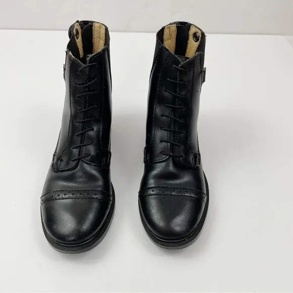 Horze Black Leather Riding Boots Kids Size 34