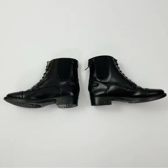 Horze Black Leather Riding Boots Kids Size 34