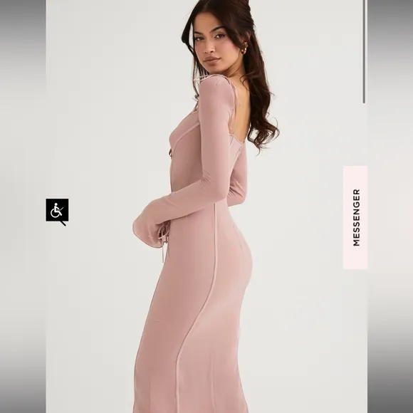 House of CB Ophelia Midi Dress in Blush‎ Size Small NWT