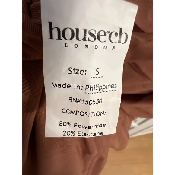 House of CB Valentina Mocha Asymmetric Cutout Midi Dress Size S Small