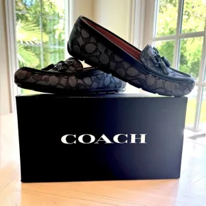 🔥HP🔥 NWT! COACH Moira Signature Jacquard Loafers Black/Coal - Size 7.5