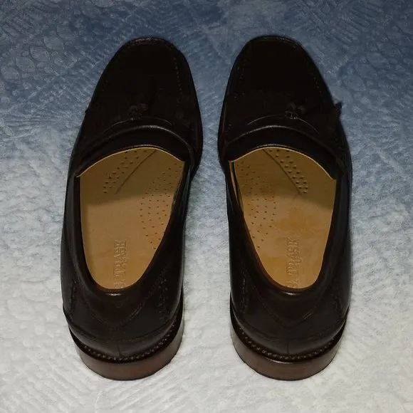 H.S. Trask Upper Leather Dark Brown Loafers with Tassels NWOB Size US 9 M.