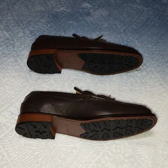 H.S. Trask Upper Leather Dark Brown Loafers with Tassels NWOB Size US 9 M.