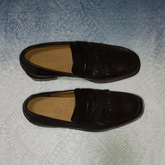 H.S. Trask Upper Leather Dark Brown Loafers with Tassels NWOB Size US 9 M.