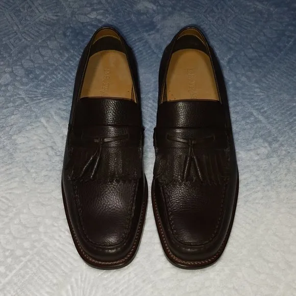 H.S. Trask Upper Leather Dark Brown Loafers with Tassels NWOB Size US 9 M.