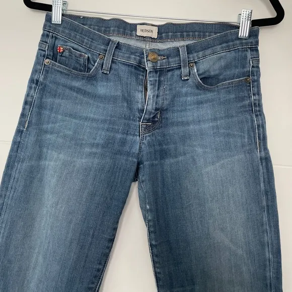 Hudson Jeans blue denim pants low rise straight leg skinny fit classic trendy 27