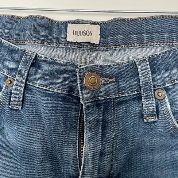 Hudson Jeans blue denim pants low rise straight leg skinny fit classic trendy 27