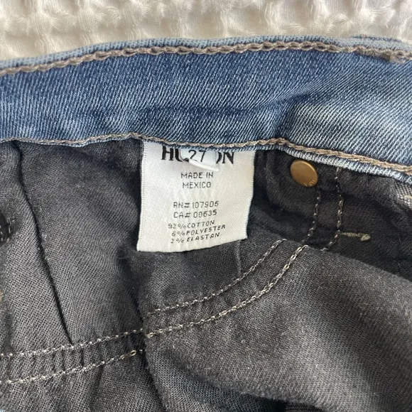 Hudson Jeans blue denim pants low rise straight leg skinny fit classic trendy 27