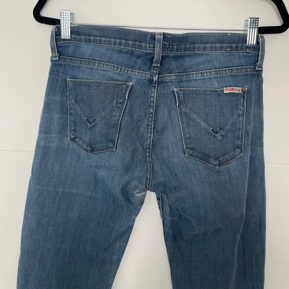 Hudson Jeans blue denim pants low rise straight leg skinny fit classic trendy 27