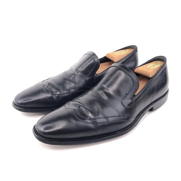 Hugo Boss Italian Black Leather Loafers 8.5