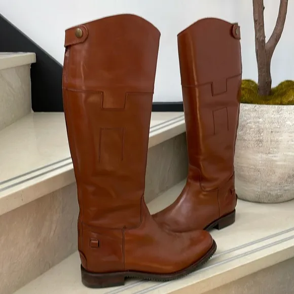 Hunter Boot cognac brown leather riding boots 7