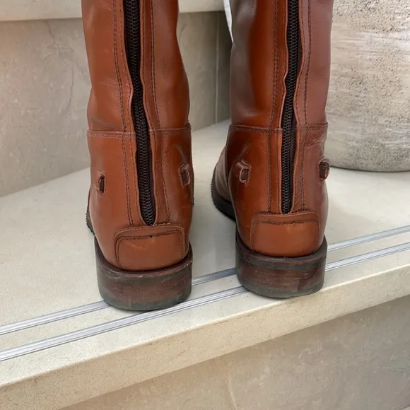Hunter Boot cognac brown leather riding boots 7