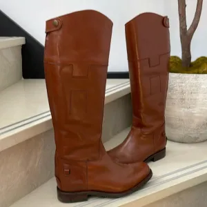 Hunter Boot cognac brown leather riding boots 7