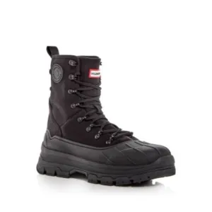 HUNTER Mens Black 1&quot; Platform Explorer Desert Toe Wedge Combat Boots 13