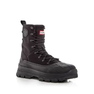 HUNTER Mens Black 1&quot; Platform Explorer Desert Toe Wedge Combat Boots 9