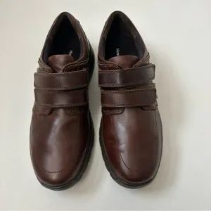 Hush Puppies Men’s size 10.5 Double Velcro Luthar Henson Slip on Loafers Brown