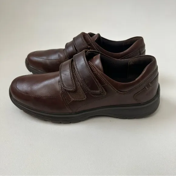 Hush Puppies Men’s size 10.5 Double Velcro Luthar Henson Slip on Loafers Brown
