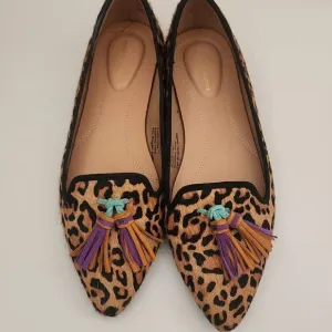 Hush Puppies Sadie Leopard Print Loafers with Tassels, Comfortable, Printed Calf