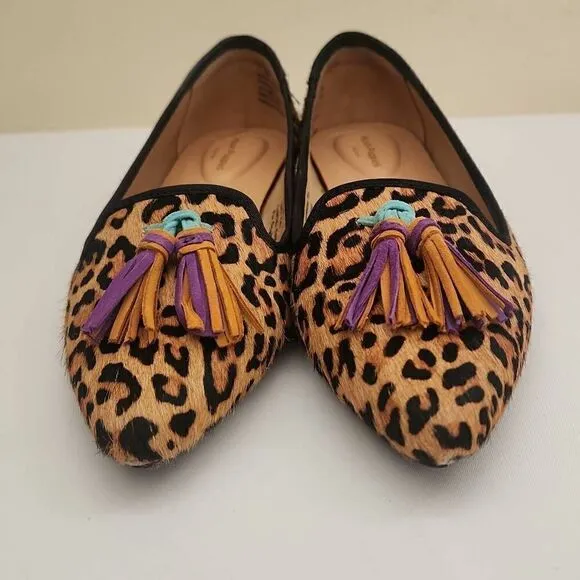 Hush Puppies Sadie Leopard Print Loafers with Tassels, Comfortable, Printed Calf