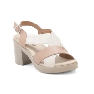 IGI&amp;CO Cognac Made In Italy Leather Multi Band Heeled Comfort Sandals