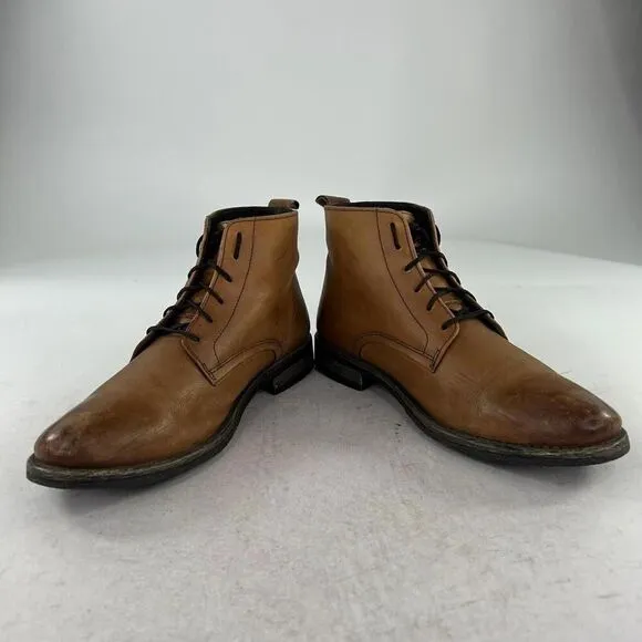 IKON men's ELM MTO Tan Brown Leather Chukka Boots US 7.5 Lace-Up Casual Shoes