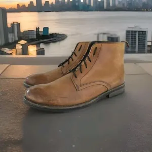 IKON men's ELM MTO Tan Brown Leather Chukka Boots US 7.5 Lace-Up Casual Shoes