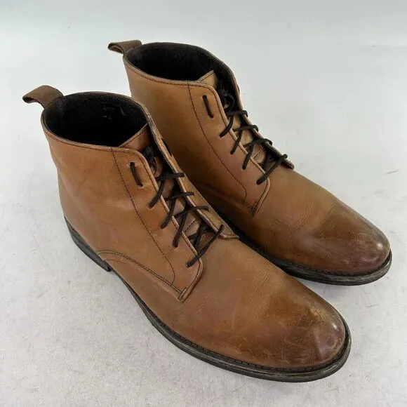 IKON men's ELM MTO Tan Brown Leather Chukka Boots US 7.5 Lace-Up Casual Shoes
