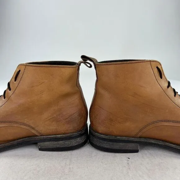 IKON men's ELM MTO Tan Brown Leather Chukka Boots US 7.5 Lace-Up Casual Shoes