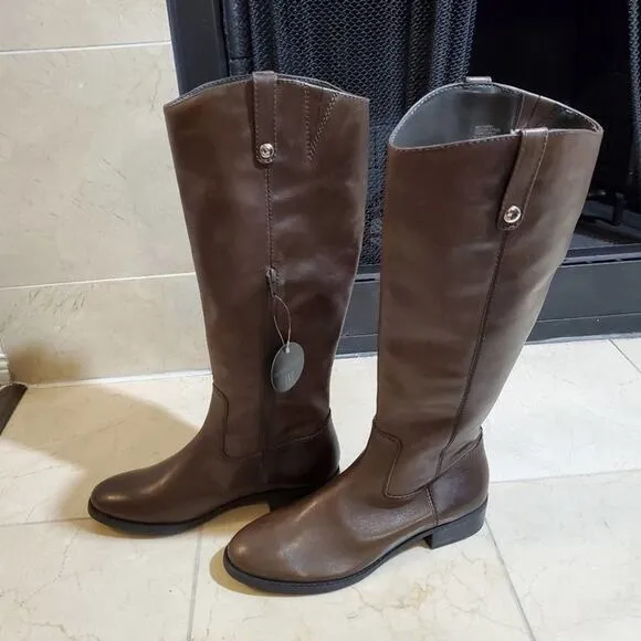 INC Fawne chocolate leather riding boots size 8.5