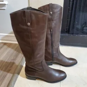 INC Fawne chocolate leather riding boots size 8.5