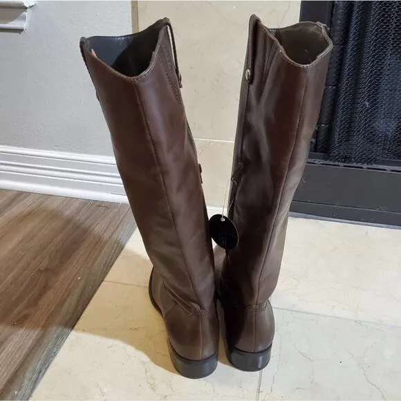 INC Fawne chocolate leather riding boots size 8.5