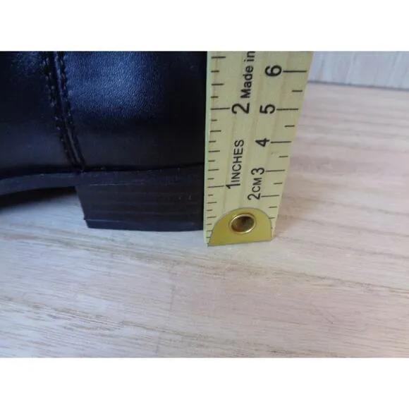 INC Fawne Leather Black Knee High Riding Boots Round Toe Womens Size‎ 7