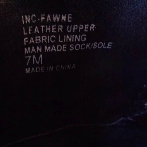 INC Fawne Leather Black Knee High Riding Boots Round Toe Womens Size‎ 7