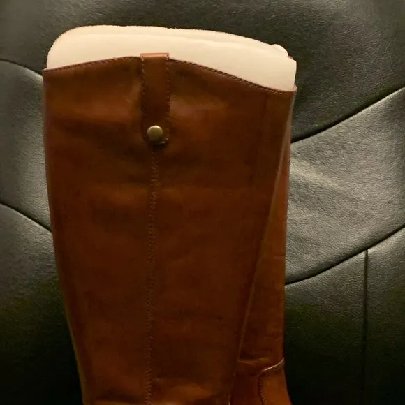 INC FAWNE LEATHER RIDING BOOTS