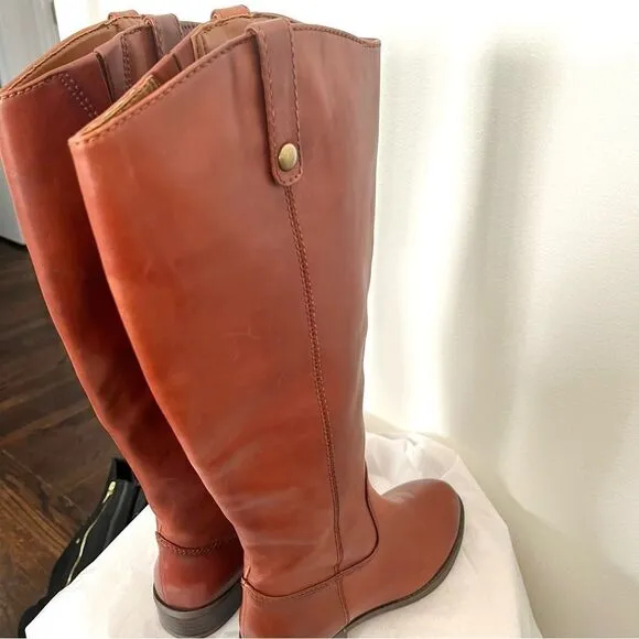 INC Fawne Leather Knee High Riding Boots in Cognac Size 6 NWOB