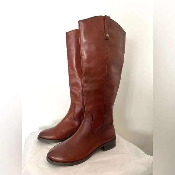 INC Fawne Leather Knee High Riding Boots in Cognac Size 6 NWOB