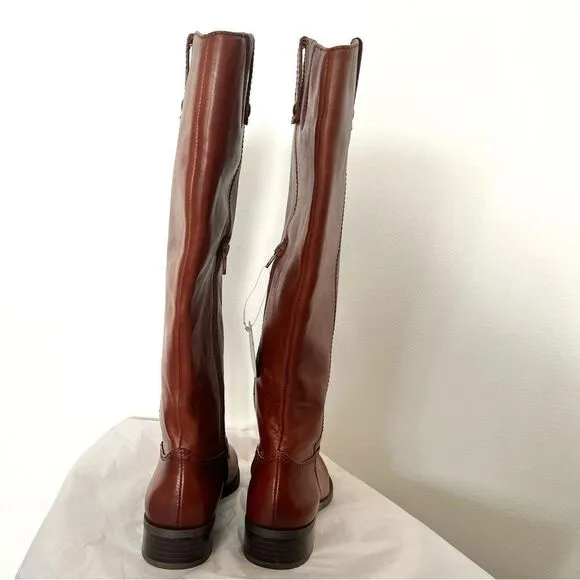 INC Fawne Leather Knee High Riding Boots in Cognac Size 6 NWOB