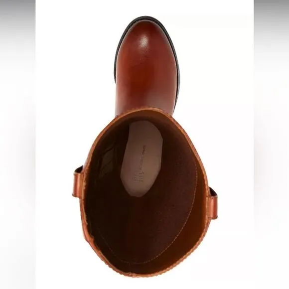 INC Fawne Leather Knee High Riding Boots in Cognac Size 6 NWOB