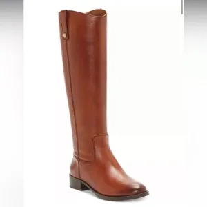 INC Fawne Leather Knee High Riding Boots in Cognac Size 6 NWOB
